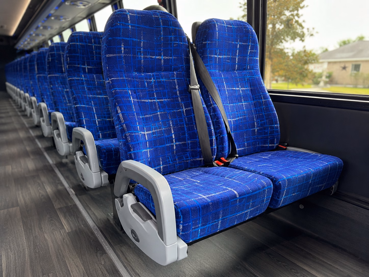pueblo charter bus rental interior