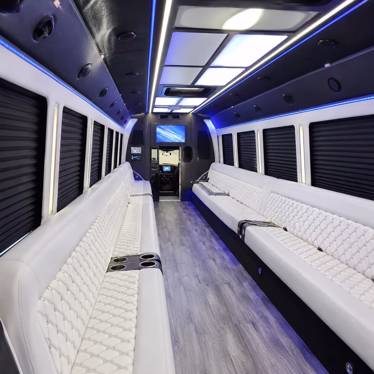 pueblo party bus rental interior
